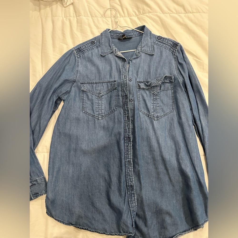 Denim Button-Up Shirt